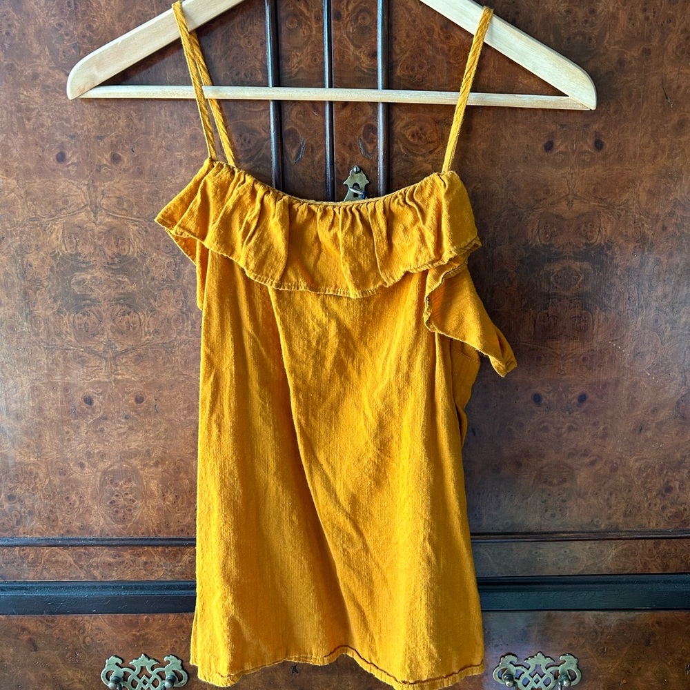 Orangey yellow spaghetti strap tank top
